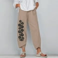 thumbnail image 2 of Stylish Women's Casual Pants Summer Linen Blend Fabric Comfortable Everyday Wear Commute Versatile Tops Pairing Trendy Outfit, 2 of 2