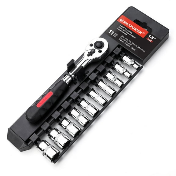 MAXPOWER 11-Piece 1/4-inch SAE Socket Wrench Set