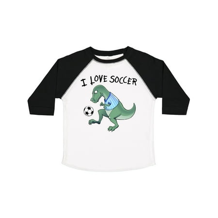 

Inktastic I Love Soccer-Dinosaur in Blue Gift Toddler Boy or Toddler Girl T-Shirt
