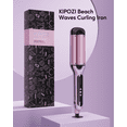 KIPOZI Curling Iron Beach Waves Crimper Adjustable Temperature, Hair