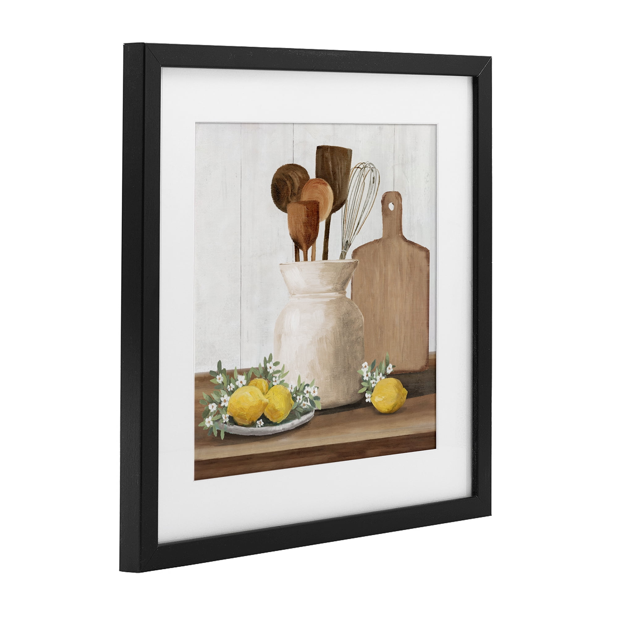 Stupell Industries Country Kitchen & Lemons Black Framed Print Under Glass, design by White Ladder