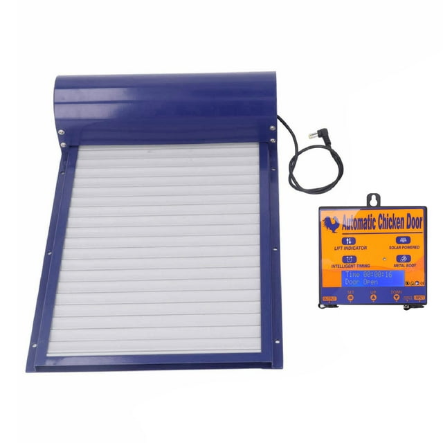 Automatic Chicken Coop Door Opener with Timer, Programmable Light Sensor Battery Powered Evening and Morning Delay Aluminum Door Automatic Chicken Door Opener