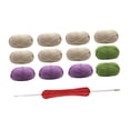 thumbnail image 4 of Kit de ganchillo para manta de flores, regalo hecho a mano, accesorios elegantes, inicio de ganchillo Caqui Blanco Morado, 4 of 9