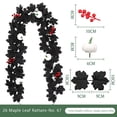 thumbnail image 4 of Black Maple Leaf Garland with Berry Pumpkins Halloween Artificial Hanging Fall Leave Vines, Fall Floral Garlands Thanksgiving Decor for Home Wedding Party, 4 of 4