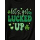 thumbnail image 3 of Camiseta informal vintage con estampado del Día de San Patricio para mujer, manga corta, cuello redondo y diseño gráfico, tejido de punto de algodón, elástica, para primavera/verano/otoño., 3 of 6