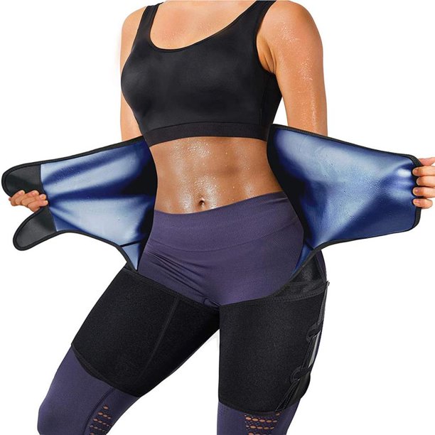 Eigraketly 4 en 1 Sauna Sudor Cintura Trimmer Muslo para mujeres y hombres Pérdida de peso Control de barriga Entrenador de cintura Cinturón de Ropa Deportiva, Zapatos No.1 Eigraketly OD016961-01