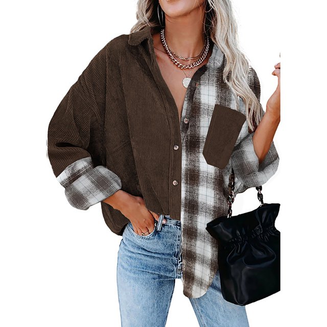 Tops De Moda Para Mujer, Camisa Con Hombros Caídos Y Solapa Amigable Con La Piel Para Viajes Para Dama Para Vacaciones ANGGREK Otros