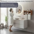 thumbnail image 4 of 25" Bath Storage Shelf with Towel Rod, Chestnut, 4 of 7