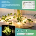 thumbnail image 3 of Guirnalda de luces LED de hiedra artificial de 2 m con 20 luces LED, guirnalda de luces colgantes para interiores, bodas, oficinas y fiestas., 3 of 5