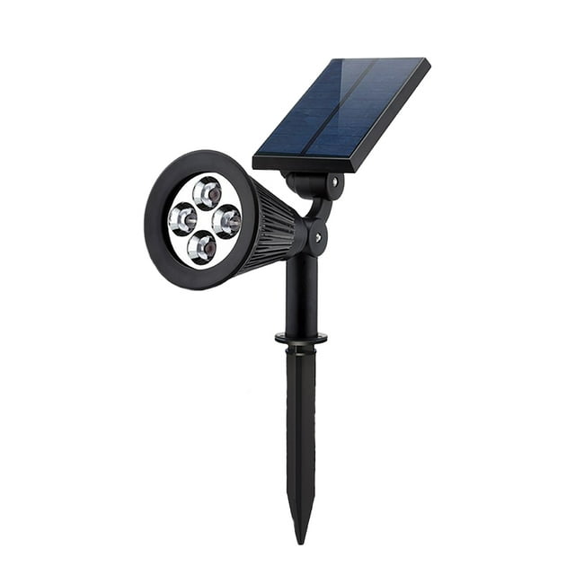 FixtureDisplays® Solar Light Solar Powered LED Adjustable Spotlight Wall Light Landscape Light Bright and Dark Sensing Auto On/Off Night Lights 18342