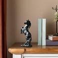 thumbnail image 6 of TISHITA Horse Statue Horse Sculpture Tabletop Ornament, Furnishing Animal Collectible Statue Horse Figurine for Bookshelf Living Room Black, 6 of 8