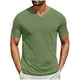 thumbnail image 1 of Pullover de Manga Corta para Hombres de Moda Casual Color Sólido V-Cuello Top Blusas, Poliéster Verano, 1 of 6