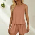 thumbnail image 5 of FNFYFH Cotton Pajamas for Women Set 2 Piece Short Sets Summer Tank Top Matching Shorts Lounge Set, 5 of 5