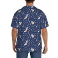 thumbnail image 7 of Goofa Squirrel Flower Printed Men's Casual Short-sleeved Shirt,Lightweight Breathable Button-down,Summer Casual men's top,Versatile Fashion shirt-Large, 7 of 7