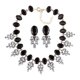 thumbnail image 3 of Conjunto de collar y pendientes con diseño formal, dije decorativo de aleación acrílica y babero. Negro, 3 of 9