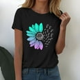 thumbnail image 2 of TODOZO Hot Sale!! Sunflower Graphic Shirt for Women Cute Flower Short Sleeve Ladies Tee Tops Teen Girls Casual T Shirt Black M, 2 of 9