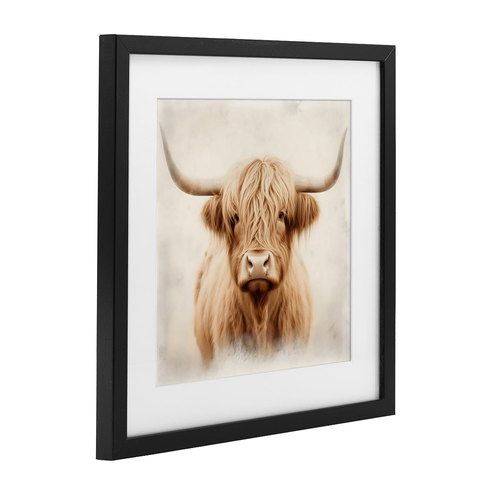Stupell Industries Dreamy Fluffy Highland Portrait Black Framed Print Under Glass, design by Creative Studio