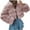 23 Pink, variant on Womens Faux Fur Coat Trendy Zip Up Cropped Teddy Jackets Long Sleeve Fuzzy Fluffy Warm Short Winter Coats with Hood Winter