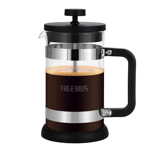 Cafetera de prensa francesa TBGENIUS, 600 ml, resistente al calor