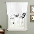 thumbnail image 2 of Dandelion Tie Up Curtains 45 Inches Long, Kitchen Window Curtains Over Sink, Black White Modern Country Rustic Plants Small Window Curtains Shade Balloon Curtains Valances for Bedroom/Cafe 34"x45", 2 of 8