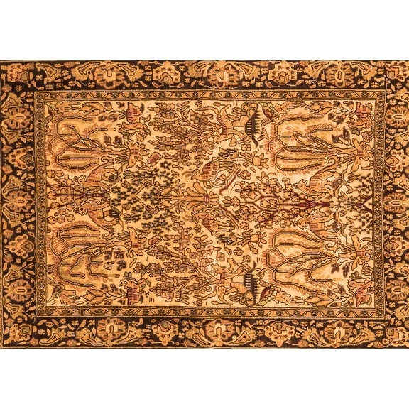 Ahgly Company Indoor Rectangle Persian Orange Traditional Area Rugs, 5' x 7'