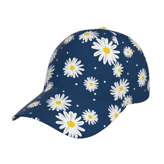 Easygdp Daisies Flowers Baseball Cap with Adjustable Buckle – Lightweight, Breathable, Sweat-Absorbent Hat for Outdoor Activities, Sports, and Casual Wear