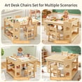thumbnail image 3 of Kids Desk and Chair, Toddler Play Activity Table with Storage Shelves, Wooden Art Desk for Drawing Playrooms Daycare Classroom, 3 of 8