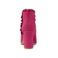 thumbnail image 4 of Unique Bargains Women's Ruffle Block Heel Ankle Boots HotPink (Size 8), 4 of 8