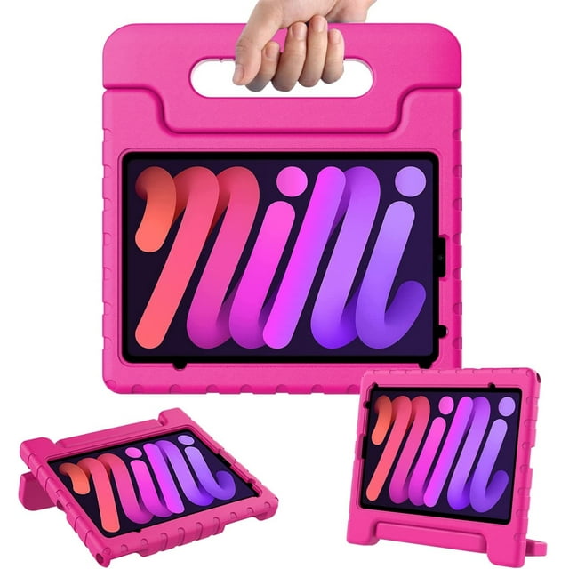 Paquete de Mica de Hidrogel y Funda Para Ipad Mini 6 / Mini 7 Rosa