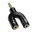 thumbnail image 1 of 2 femenino a 1 divisor masculino, asignio de aluminio de 3.5 mm de forma de auriculares de forma de forma de u para oficina para la deicina, 1 of 8
