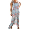 thumbnail image 2 of Vestido de Verano Casual Mujer Moda Europea Suelta Contraste Irregular Doblado Vestido Suspendido para Fiestas, 2 of 6