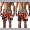 thumbnail image 3 of luoweisi Men's Beach Shorts Quick Dry Swim Trunks with Mesh Lining Coral L, 3 of 5