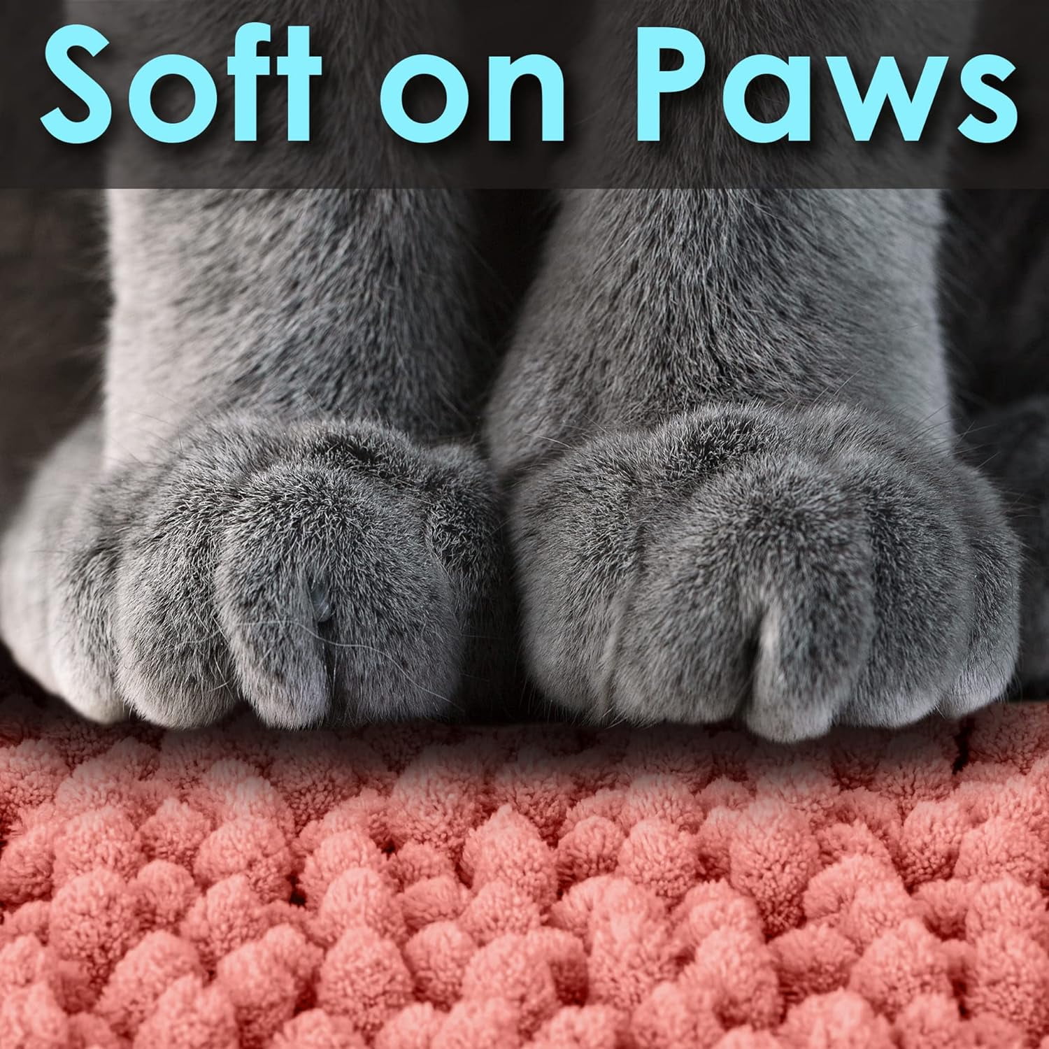 CatGuru Cat Litter Mat, Medium, Extra Large, XXL, Waterproof Litter Box Mat, Non Slip Kitty Litter Mat, Machine Washable Litter Trapping Mat, Soft Litter Tray, Cat Stuff (Coral, Medium/Heavy Duty)