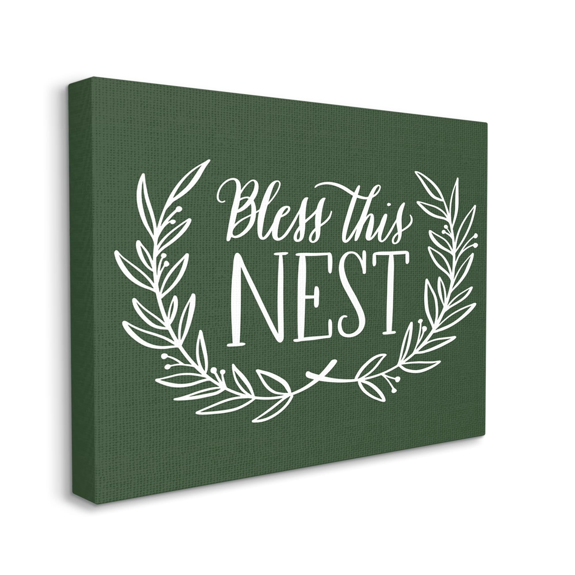 Stupell Industries Bless This Nest Laurel Wreath Crown Foliage,30 x 24, Design by Amanda McGee