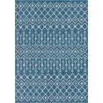 thumbnail image 2 of Unique Loom Trellis Collection Tribal Geometric Transitional Indoor and Outdoor Flatweave Area Rug, 7' x 10', Teal/Gray, 2 of 2