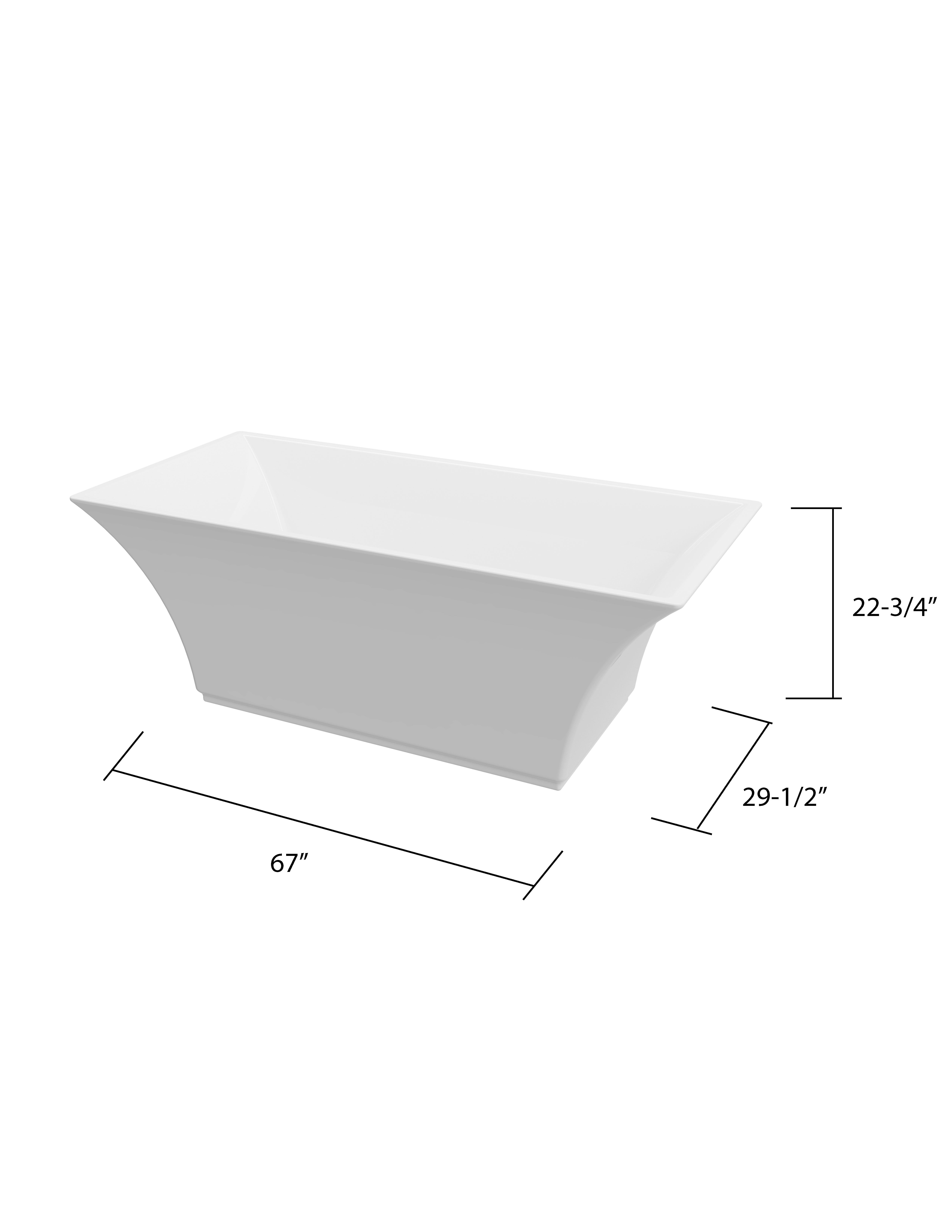 A&E Bath Tessa-NF Freestanding Bathtub 67"