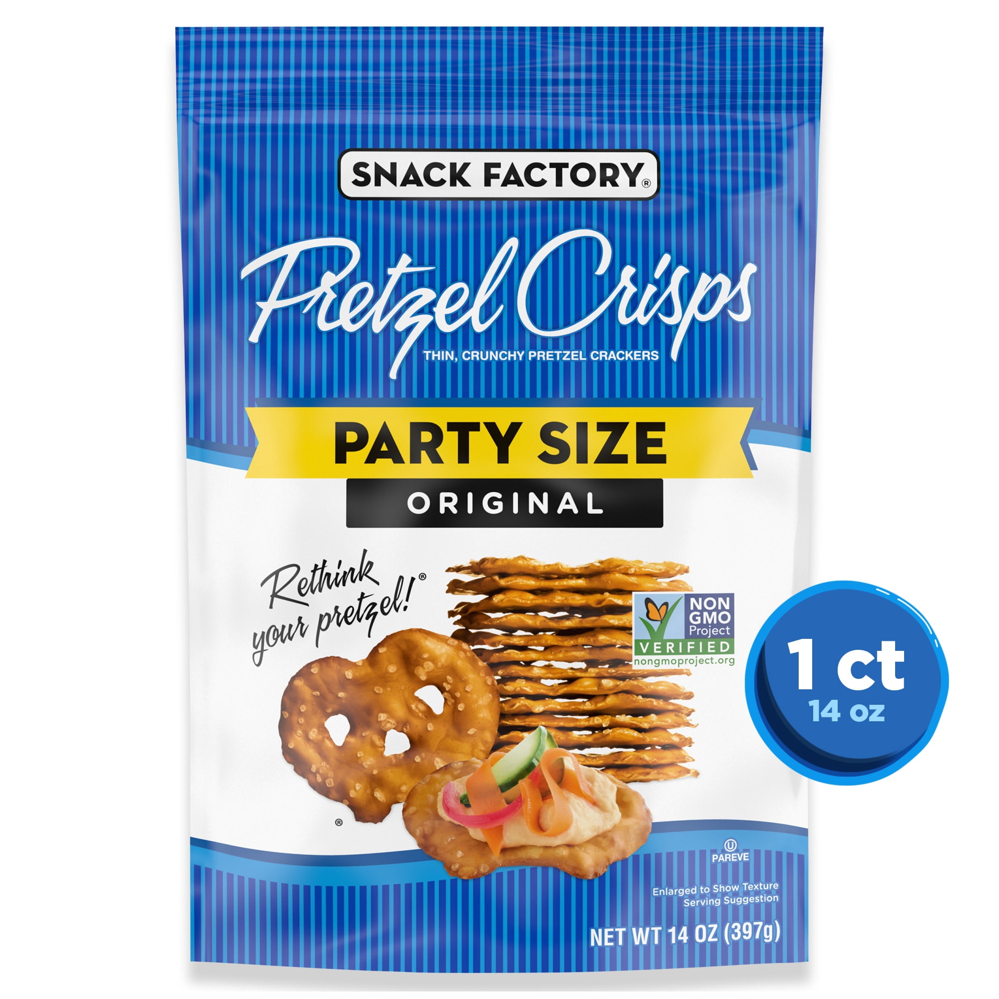Buy Snack Factory Pretzel Crisps, Original, Party Size, 14 Oz Online at