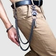 thumbnail image 5 of Skull Ox Horn Bullet Wallet Chains Biker Trucker Punk Rock Simple Jean Key Chain G3U9, 5 of 9