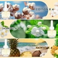 thumbnail image 4 of Plug Ins Refills Air Freshener 12 Pack,Hawaiian, Jasmine & Cotton, for Home and Bathroom 7.92 Fl Oz Compatible with Air Wick & Glade Not Include Glade Plus, 4 of 13