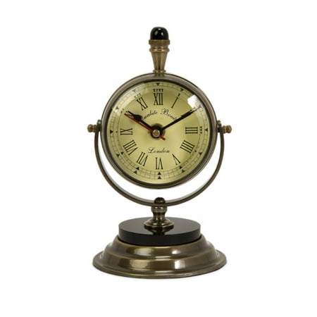 Elegant Antique Style Brass Pedestal Desk Clock 7 Walmart Com