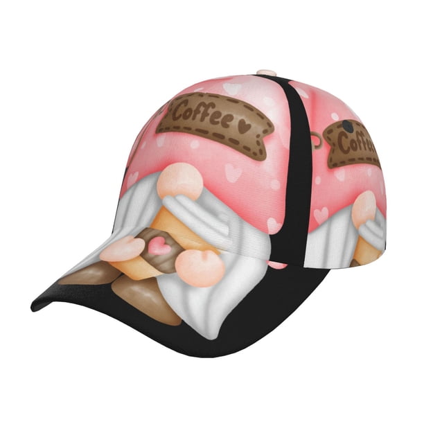 Balery Coffee Gnome (1) Gorra de béisbol de tamaño ajustable para correr, entrenar y actividades al aire libre. Gorra de papá para todas las estaciones.