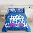 thumbnail image 2 of Homewish Girly Dreamy Dance 3 Pieces Queen Comforter Set,Bling Blue Glitter Ultra Soft Bedding Sets,Cheer Team Bedding Comforter Set,Super Cozy Room Decor,Reversible, 2 of 8