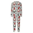 thumbnail image 4 of Odeerbi Christmas Pajamas for Family Holiday Long Sleeve Family Christmas Pajamas Matching Sets Dad Parent Child Printed Loungewear Set Two-Piece Sleepwear Xmas PJs Set Gray, 4 of 5