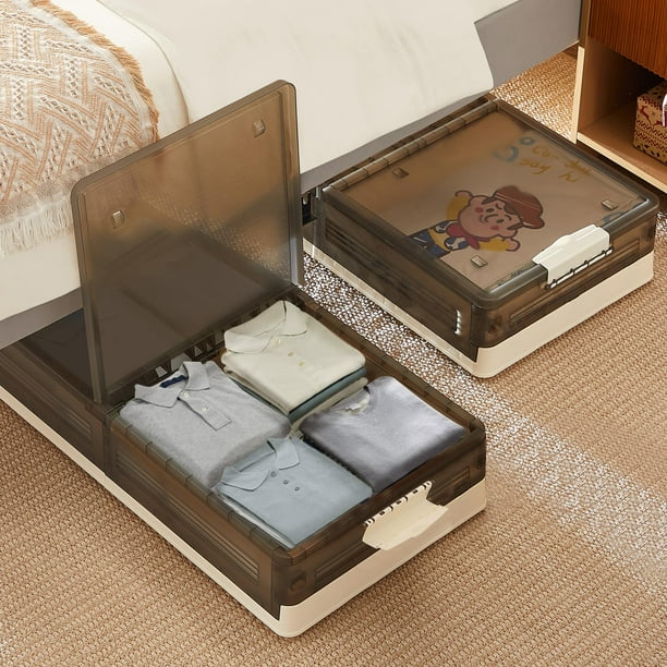 Contenedores plegables VECELO para debajo de la cama, paquete de 2