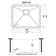 thumbnail image 2 of Ruvati RVH7121GG 21 in. 16 Gauge Rounded Corners Single Bowl Polished Brass Stainless Steel Undermount Bar Prep Kitchen Sink, Matte Gold, 2 of 7