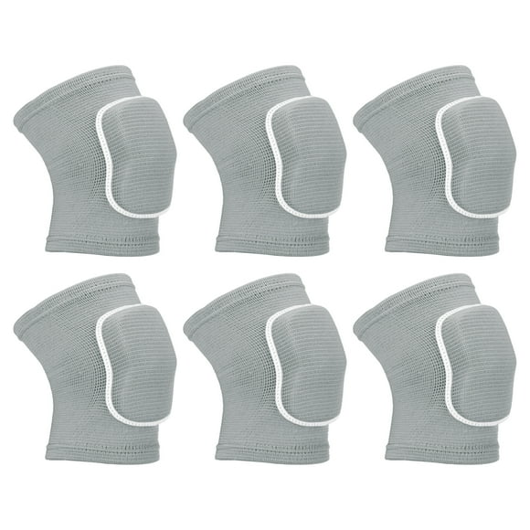 Uxcell L Protectores de Rodilla para Volleyball, Protectores de Rodilla de Espuma, Faja, Gris 3 Pares