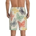 thumbnail image 2 of Balery Butterfly Men's Cotton Knit Pajama Shorts Waistband & Pockets,Short Pajama Pants-Large, 2 of 8
