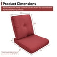 thumbnail image 7 of OPOHORO Outdoor 2-Piece Deep Seat Cushion,25"x 22", Water Resistant, Fade Resistant, Deep Seat Bottom and Back Cushion for Chair, Sofa, and Couch,Red, 7 of 7