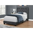 thumbnail image 1 of Monarch Specialties Bed, Twin Size, Platform, Teen, Frame, Upholstered, Velvet, Wood Legs, Grey, Chrome, Transitional, 1 of 5
