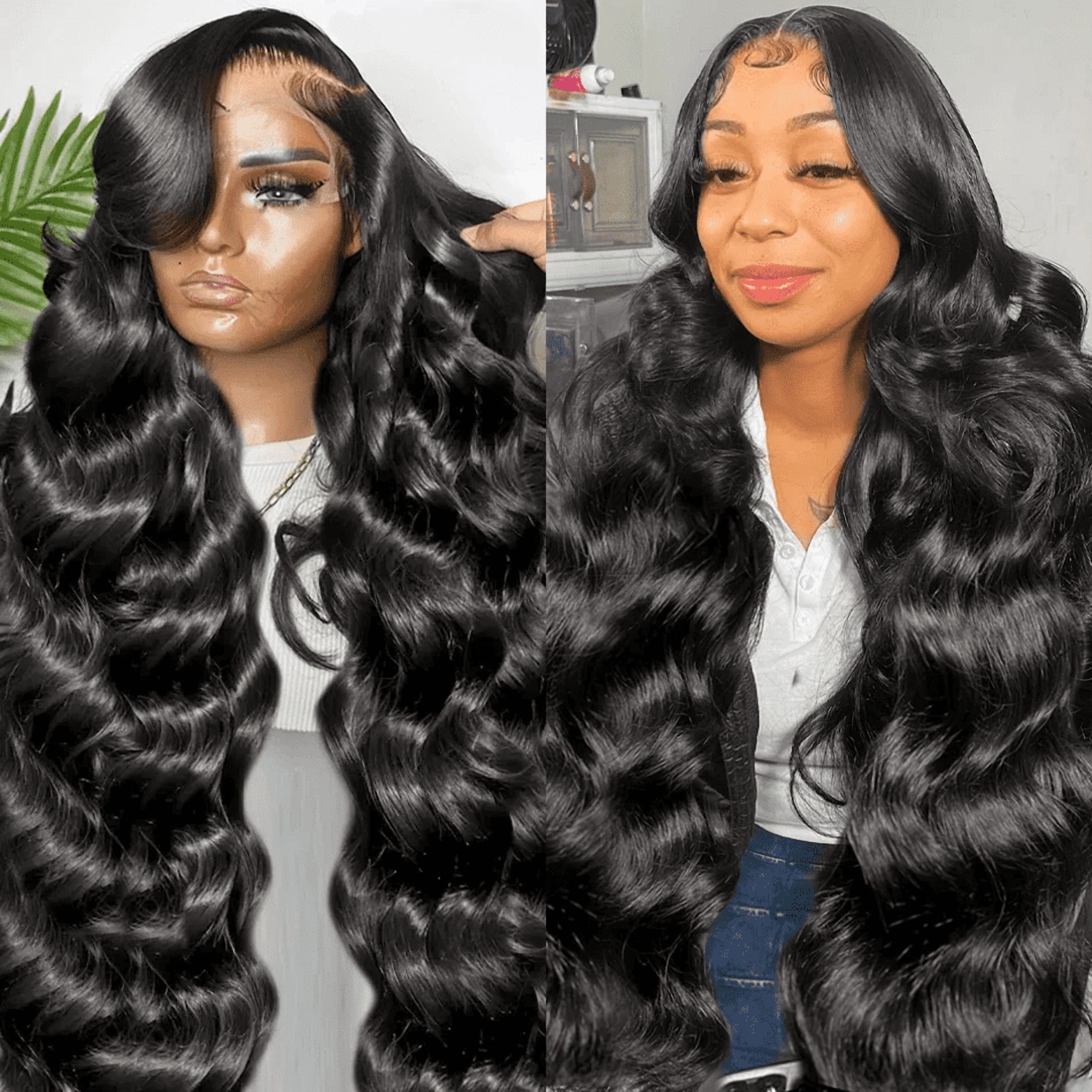 Body Wave Lace Front Wigs Human Hair 200 Density Brazilian Virgin Real Human Hair Wigs For Women Pre Plucked 13x6 HD Transparent Lace Frontal Human Hair Wigs With Baby Hair Natural Hairline 26inch
